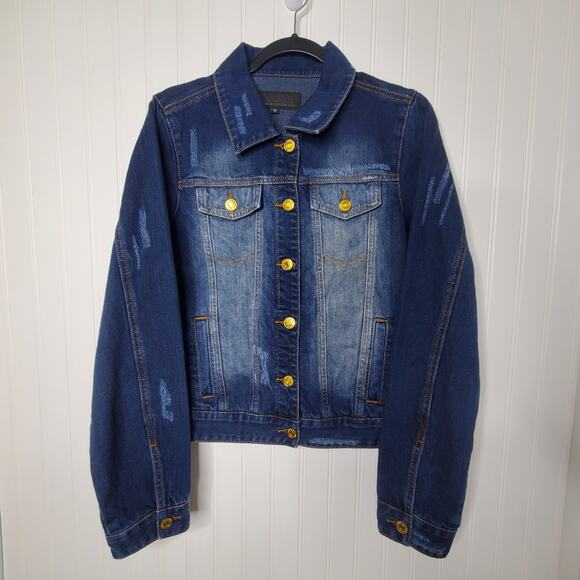 Rock & Roll Denim Jean Jacket Women's Size Medium Rodeo Cowgirl Western Boho - Picture 7 of 7